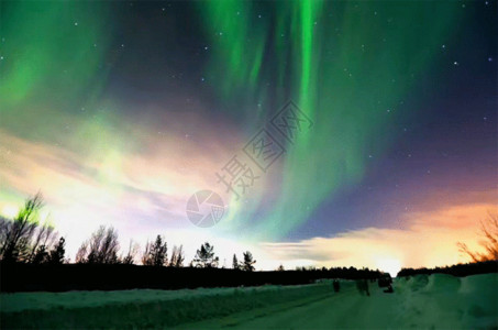 瑞典极光摩尔曼斯克捷里极光gif高清图片