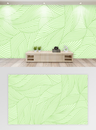 淡雅植物绿色植物现代简约背景墙模板