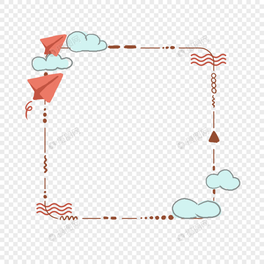 可爱纸飞机边框图片