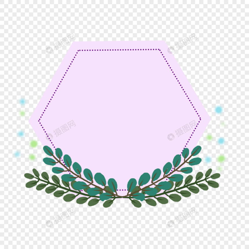 紫色树叶装饰边框图片