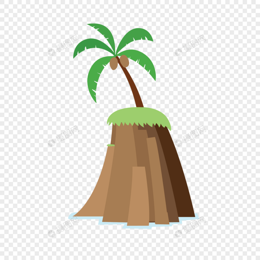 孤岛椰子树图片