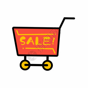 小购物车购物车sale标签GIF高清图片
