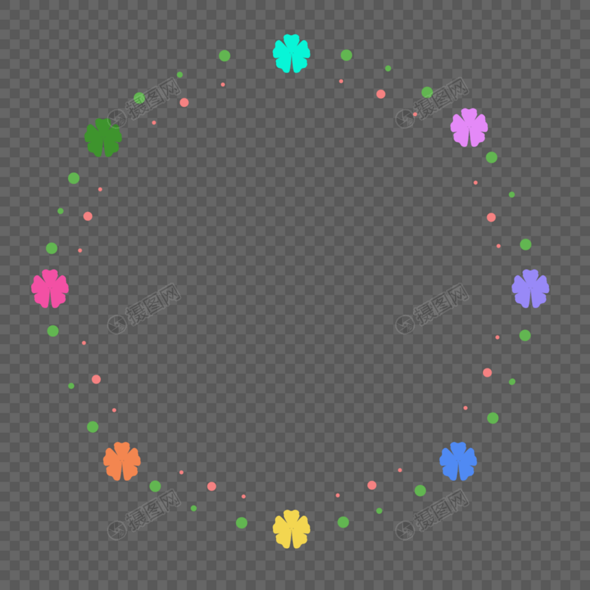 边框花环彩色花瓣点缀标题框图片