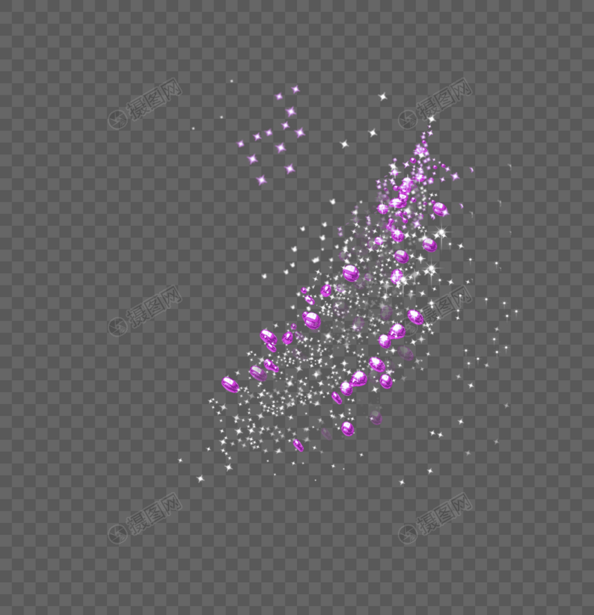 紫色梦幻星点效果元素图片