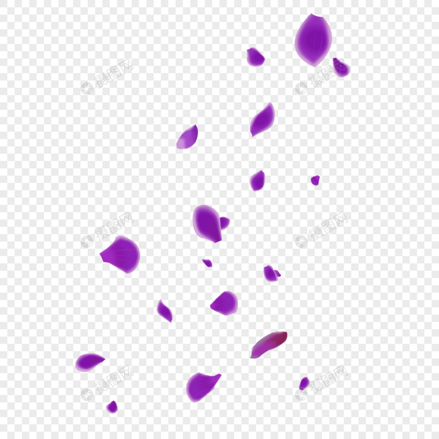 紫色漂浮花瓣图片