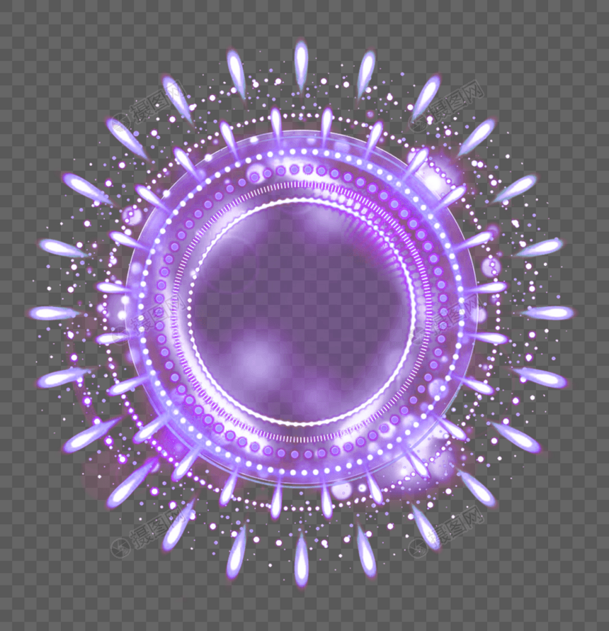 淡紫色光环效果元素图片
