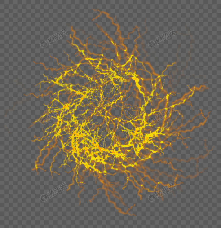 金黄不规则光效效果元素图片