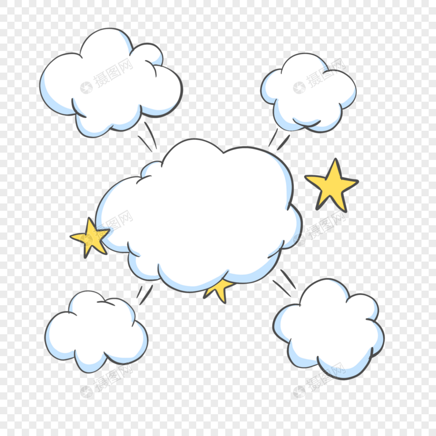 简约云朵气泡框组合图片