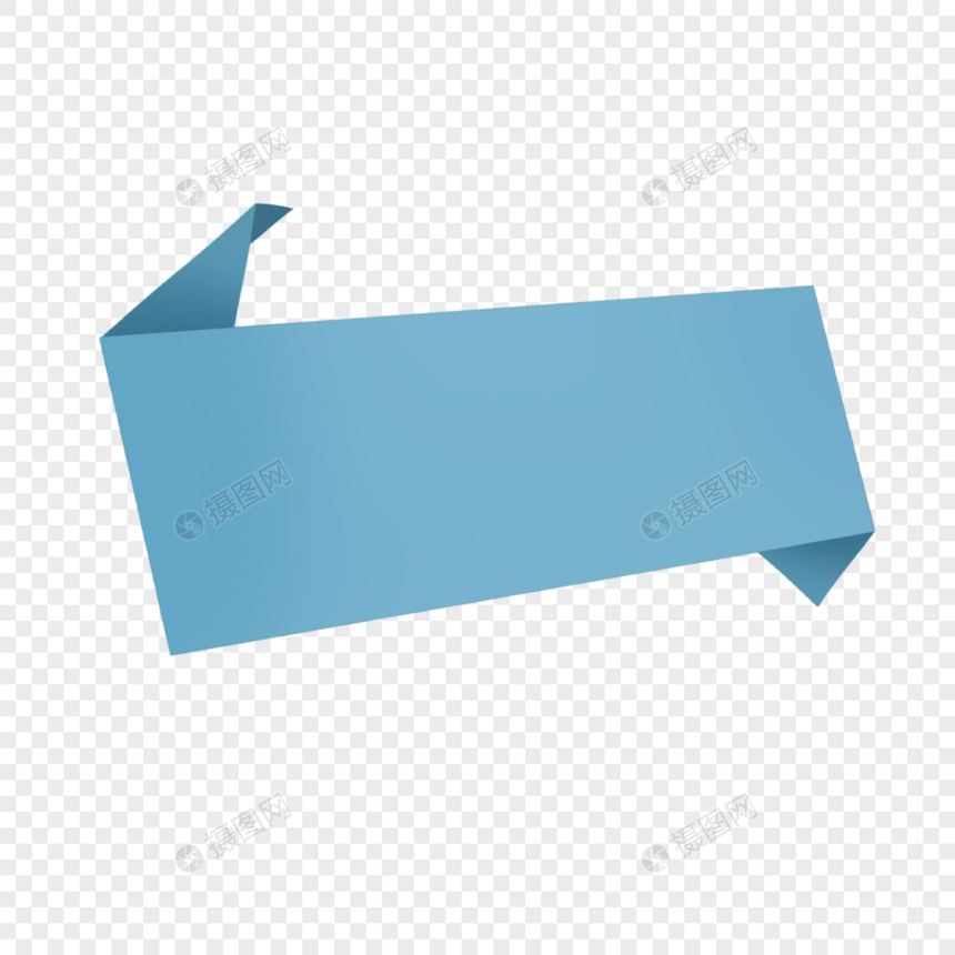 蓝色折纸标签图片