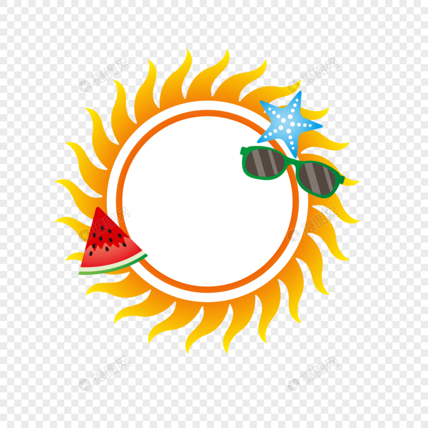太阳标签边框图片
