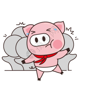 戴围巾的动物猪小胖GIF高清图片