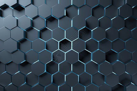 蓝色六边形背景六边形科技背景设计图片