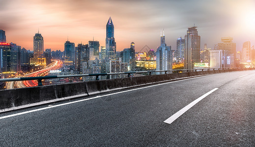 夜间路面公路城市背景设计图片