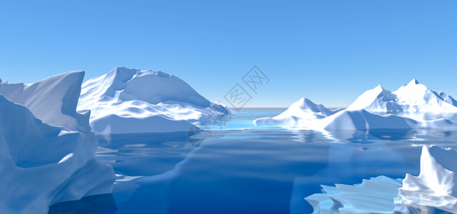 北极镇C4D冰雪天地场景设计图片
