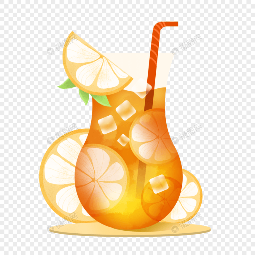 冰爽橙汁夏季冷饮图片