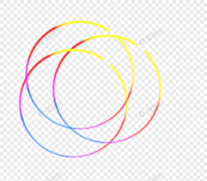 彩色渐变圆环光圈效果元素图片
