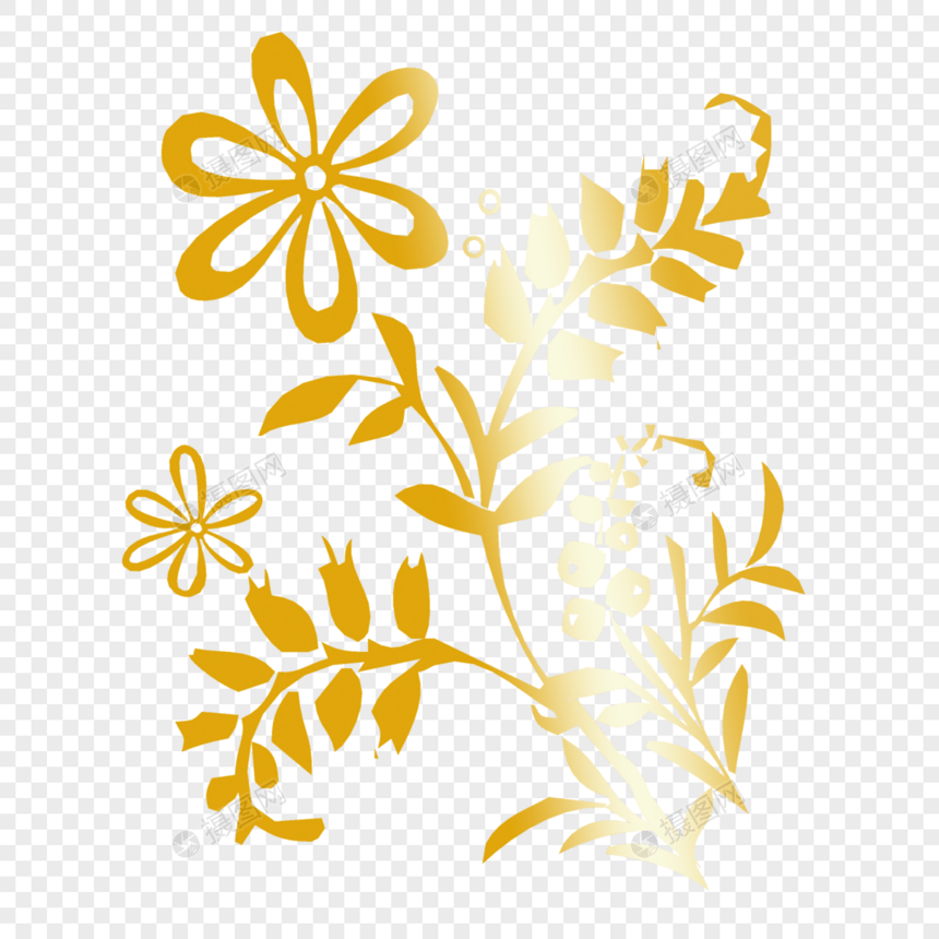 金色植物样式花纹图片