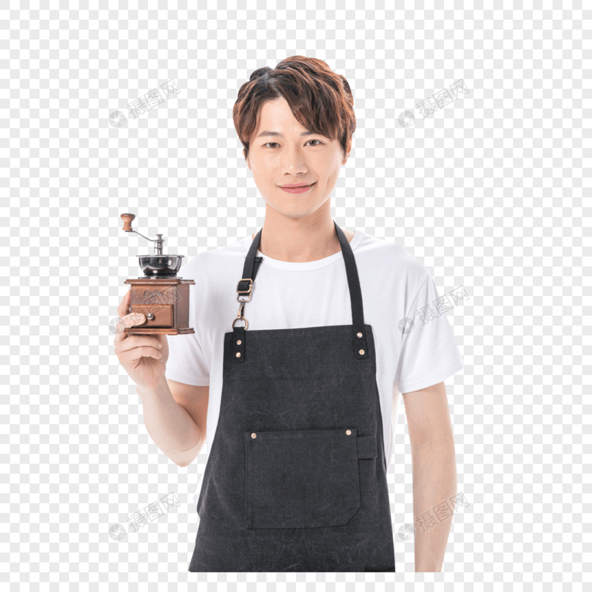 咖啡师研磨咖啡图片