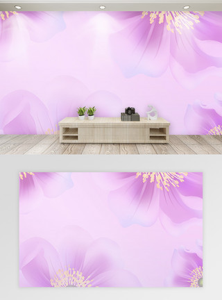 影视元素中式紫色电视背景墙模板