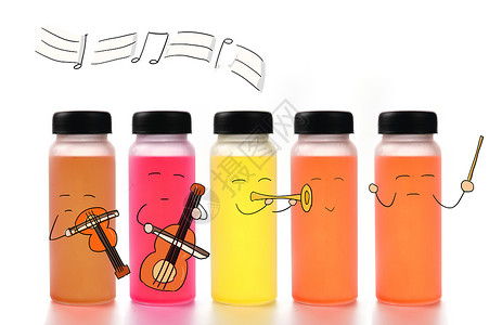 小提琴乐队彩虹杯创意摄影插画插画