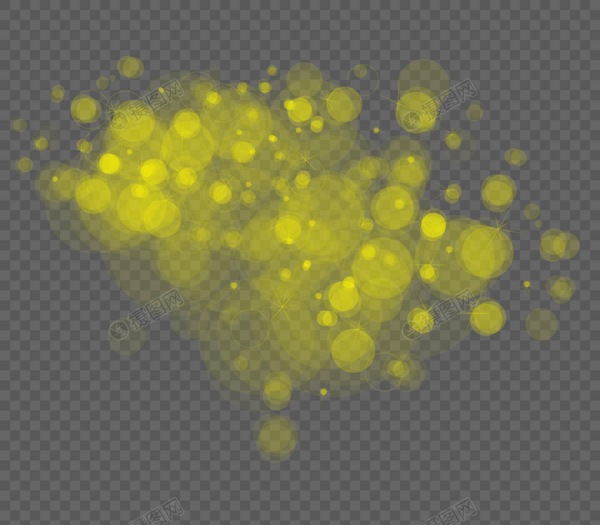 金黄光圈效果元素图片