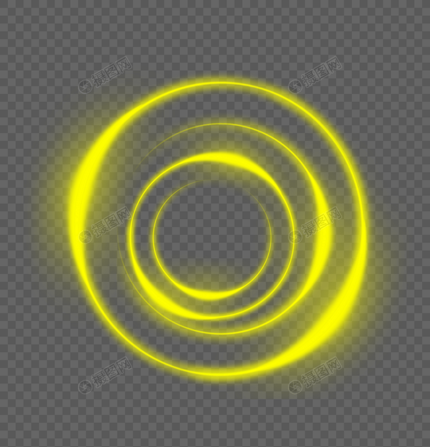 金黄色光圈效果元素图片