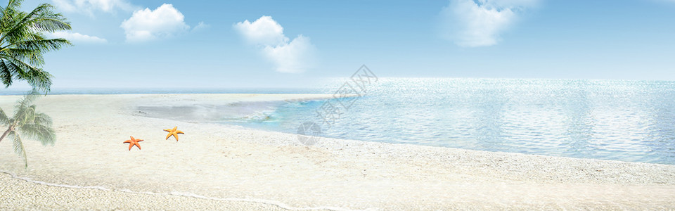 夏季沙滩背景背景图片