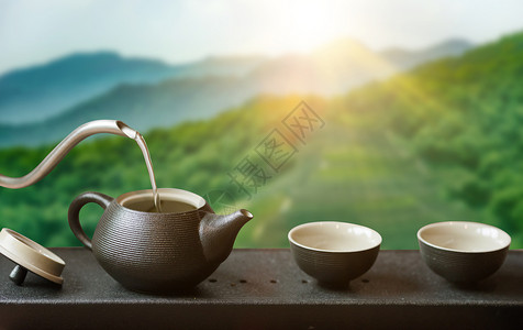 茶壶茶具茶杯清新茶文化设计图片