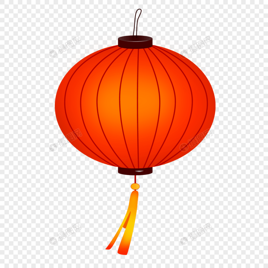 红色中国风灯笼装饰中秋节国潮发光灯笼图片