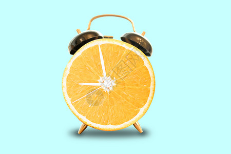 抽象创意橙子闹钟创意水果闹钟设计图片