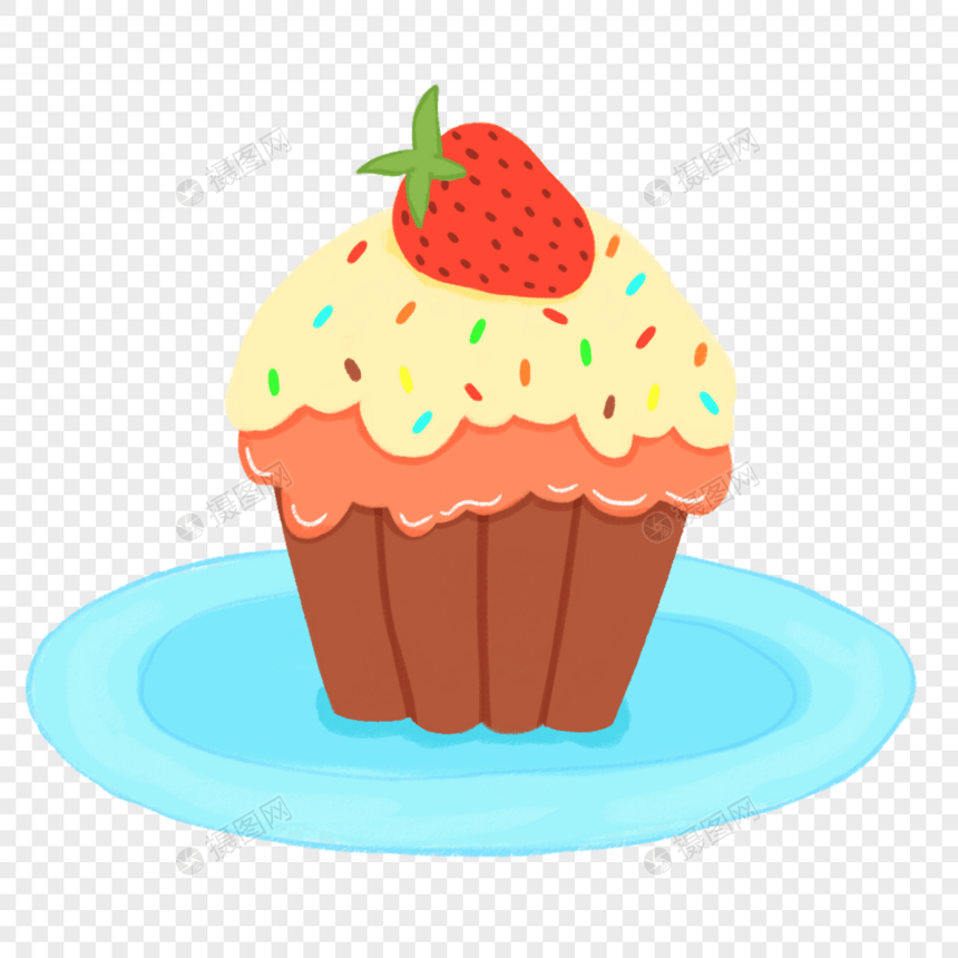 盘子里的草莓蛋糕图片