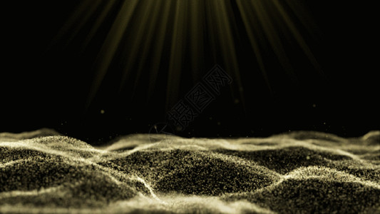 沙滩照金色唯美粒子GIF高清图片