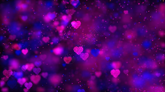 紫色心形彩带唯美心形粒子GIF高清图片