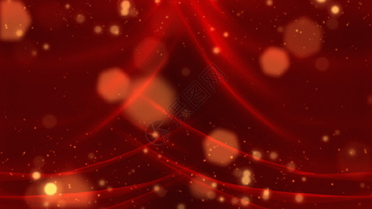 白色光斑红色粒子红绸飘动GIF高清图片