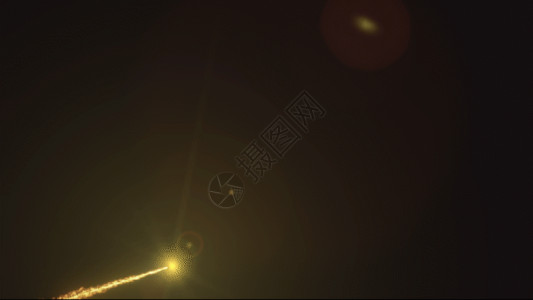 飞机夜空金色粒子光束GIF高清图片