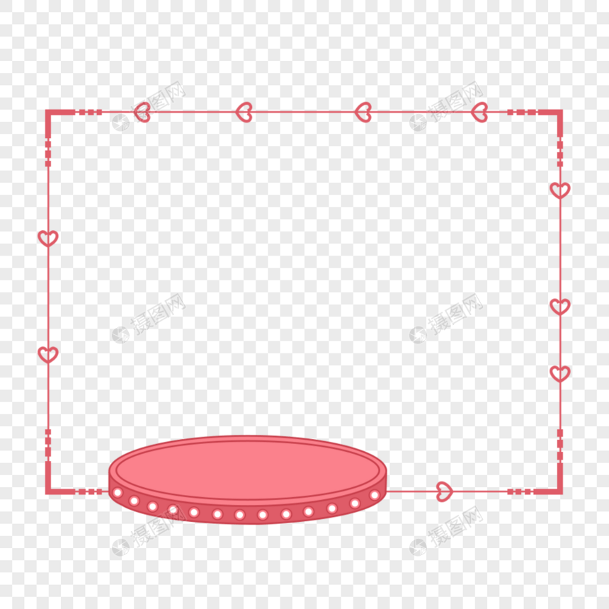 卡通手绘清新粉色展示边框图片