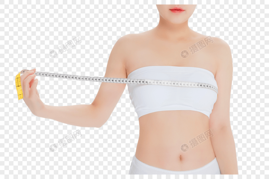 测量胸围的美女图片