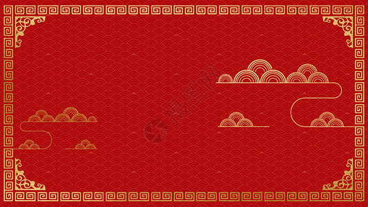 线条对话框边框红金中国风背景设计图片
