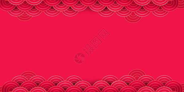 红色传统边框祥云边框背景设计图片
