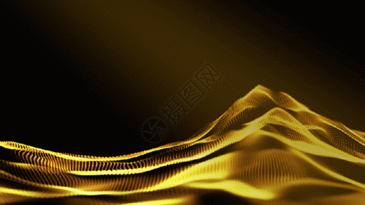 金色粒子山丘背景gif图片