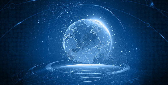 蓝色科技地球背景图片
