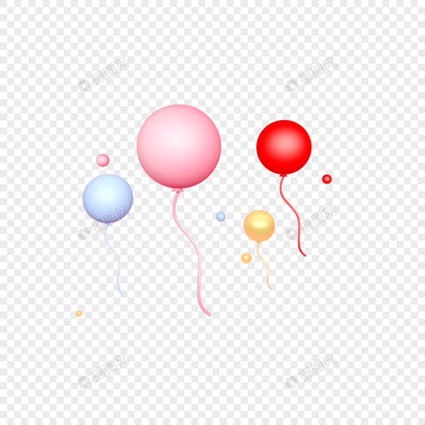 立体漂浮气球插图图片