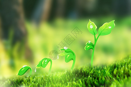 绿地绿色清新嫩芽背景设计图片
