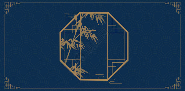 竹业中国风边框设计图片