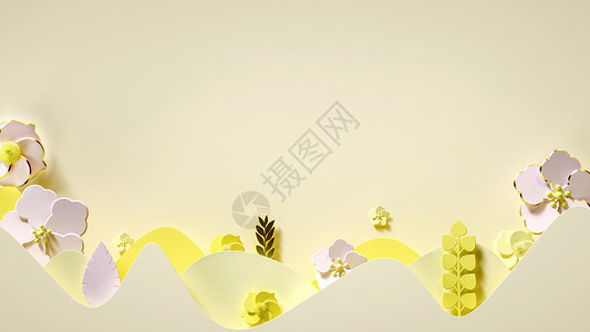 七夕花朵黄色清新浮雕背景设计图片