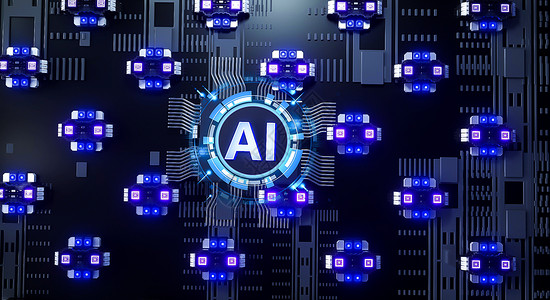 未来科技AI智能芯片模型背景图片