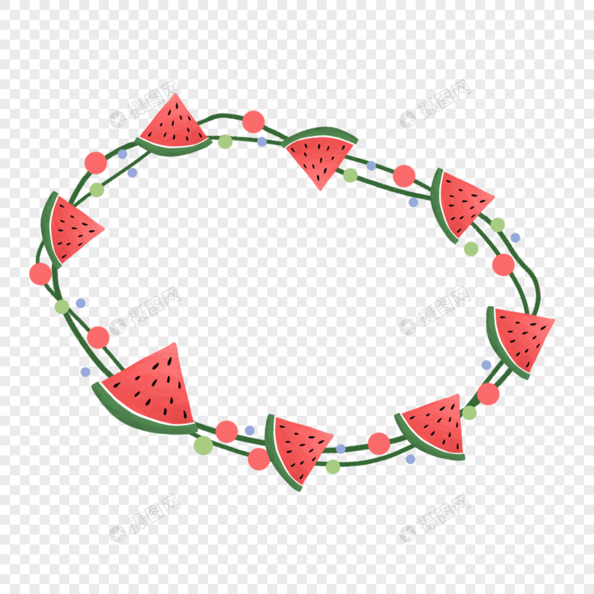 夏天西瓜水果边框纹理素材图片