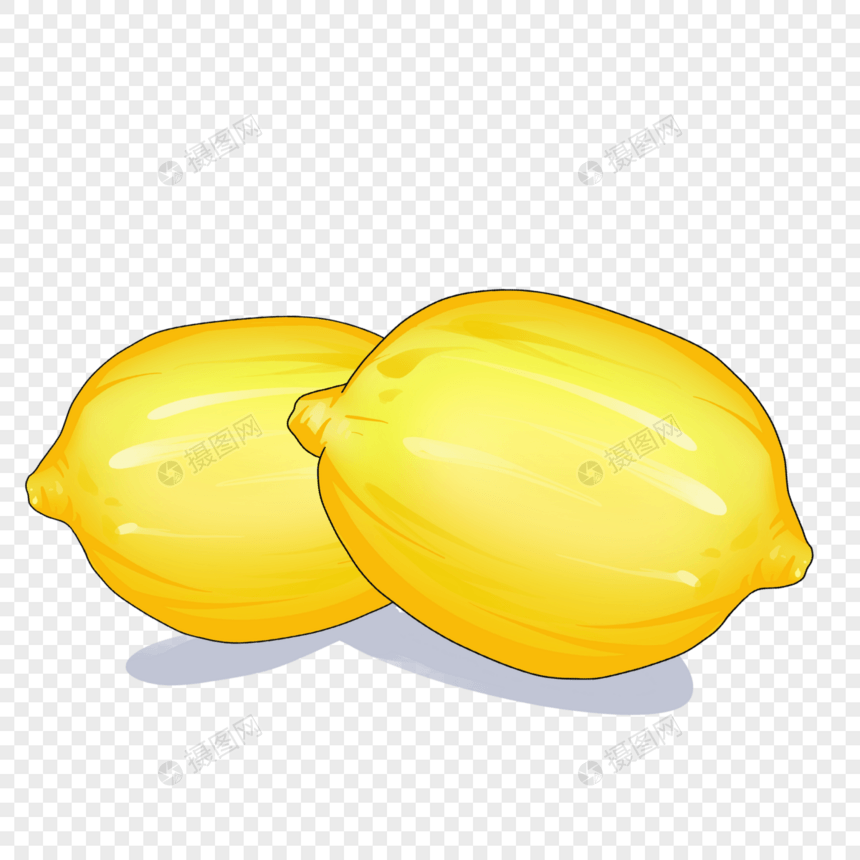 卡通黄色柠檬插图图片
