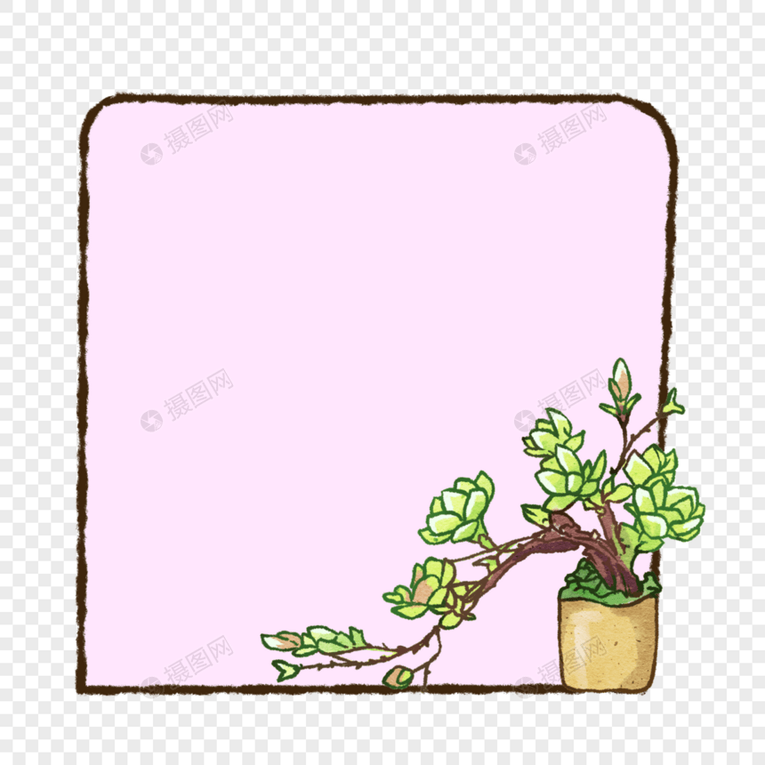 手绘花卉植物小清新边框图片