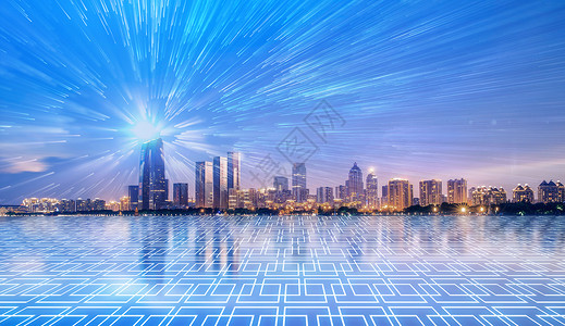 未来科技城市蓝色高清图片素材